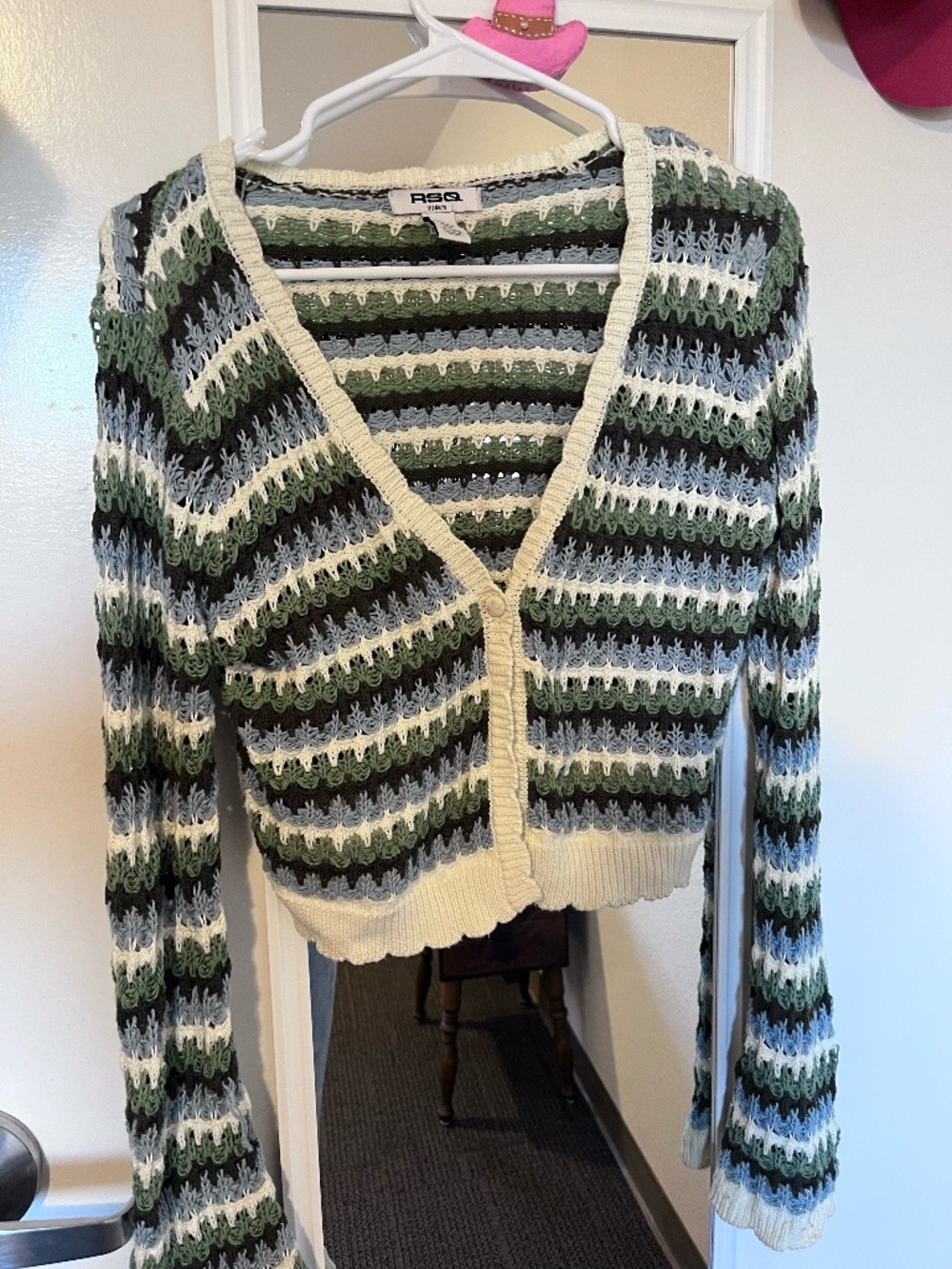 100% Cotton Cropped Cardigan Women's M